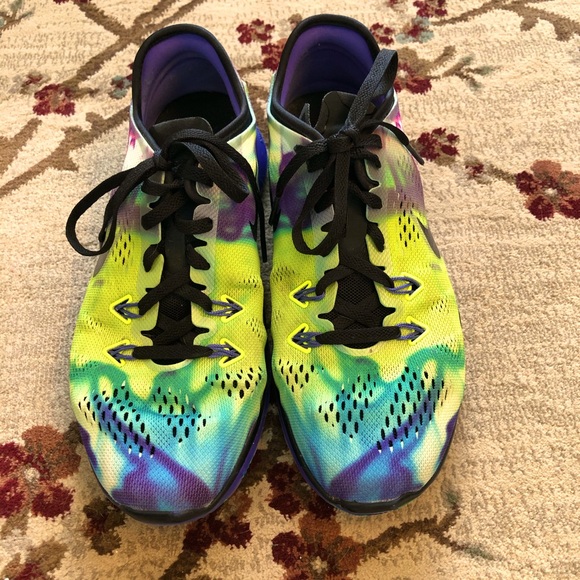 Nike Free Run 5.0 Tie Dye Print Running Shoes 6.5 - Picture 2 of 6